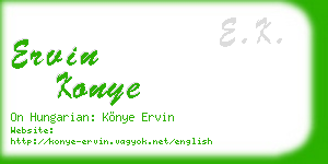 ervin konye business card